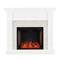 Southern Enterprises 55.5" White and Black Merrimack Smart Convertible Electric Fireplace